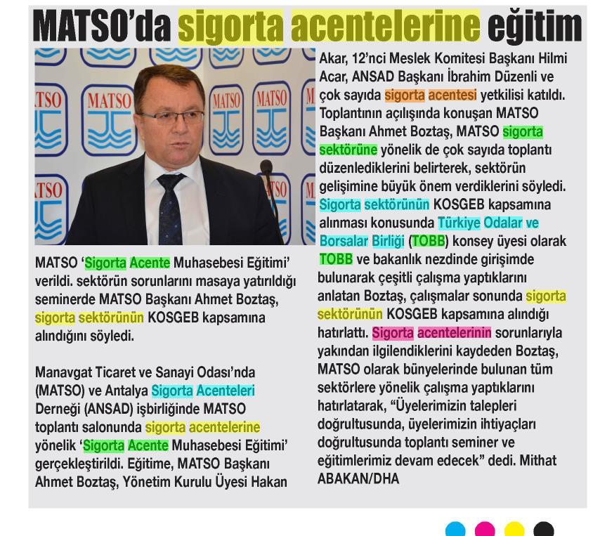 ANSAD MATSO İşbirliği ile Sigorta Acenteleri için Muhasebe Eğitimi Gerçekleştirildi.